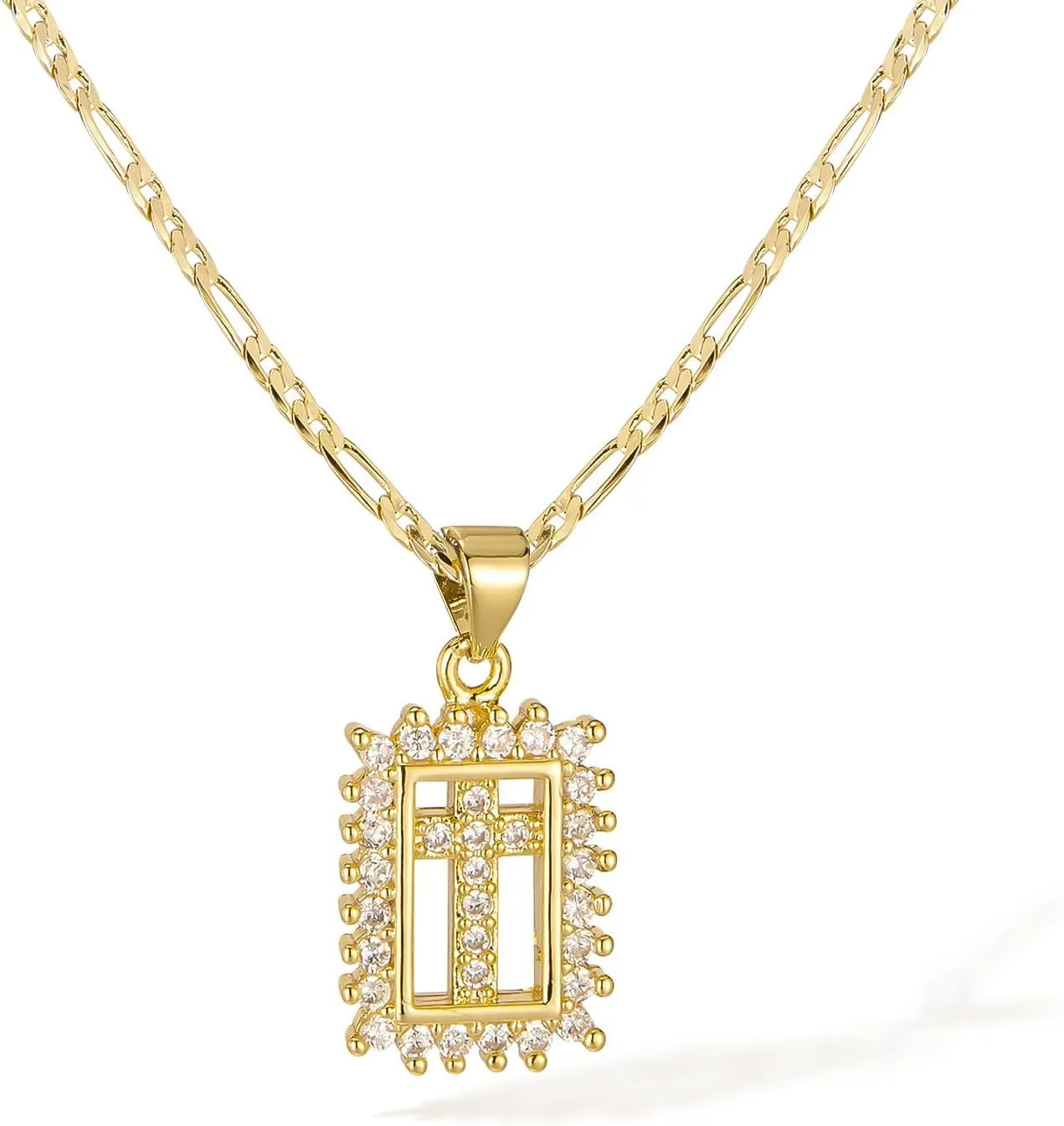 14k Gold Plated Cross Pendant Necklaces, Choker Necklaces for Women