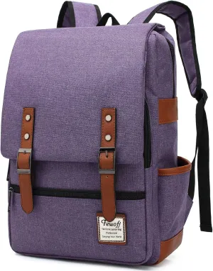 15.6 inch Laptop Backpack College School Backpacks for Women Men Work Business School Travel (Purple)