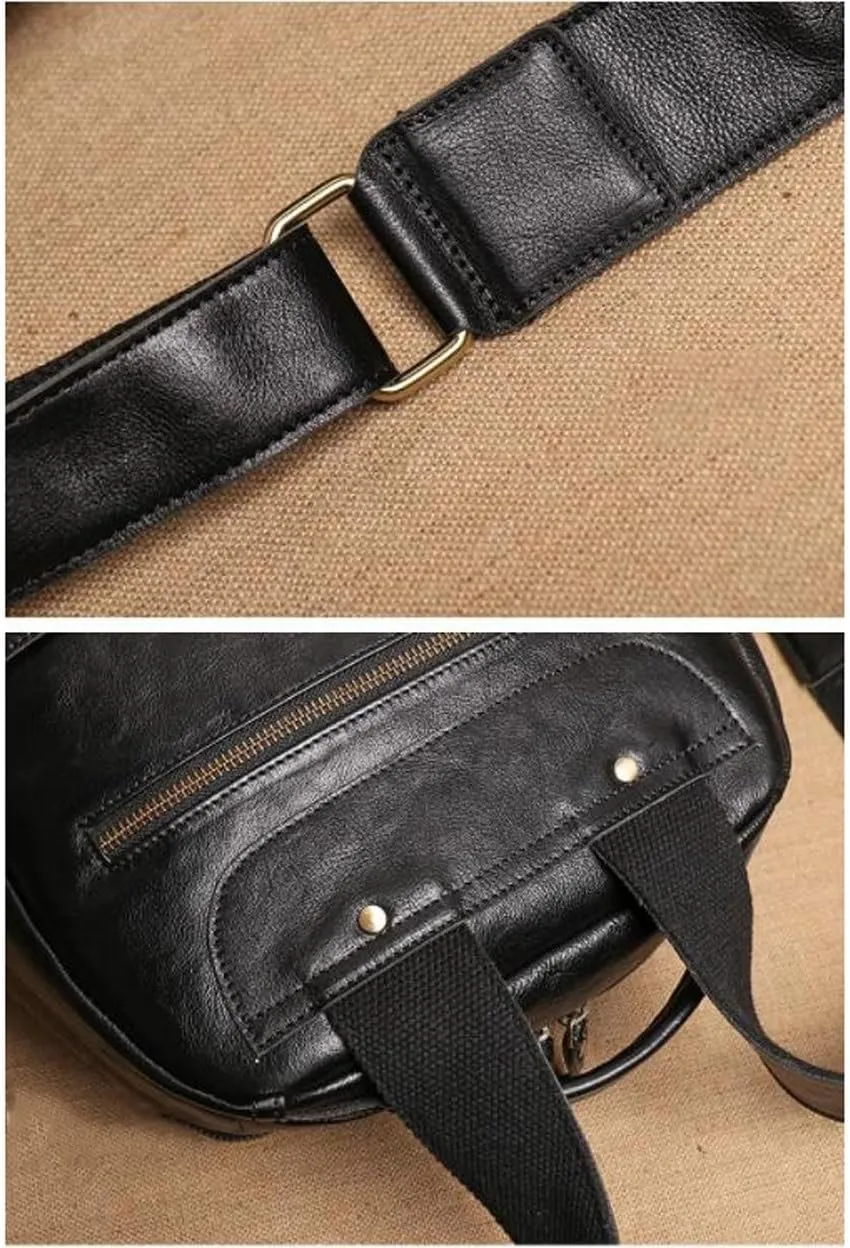 16.5Inch Luggage Backpacks Mens Briefcases Genuine Leather Laptop Bags Bookbags Travel Bags Casual Daypack(Brown-1)