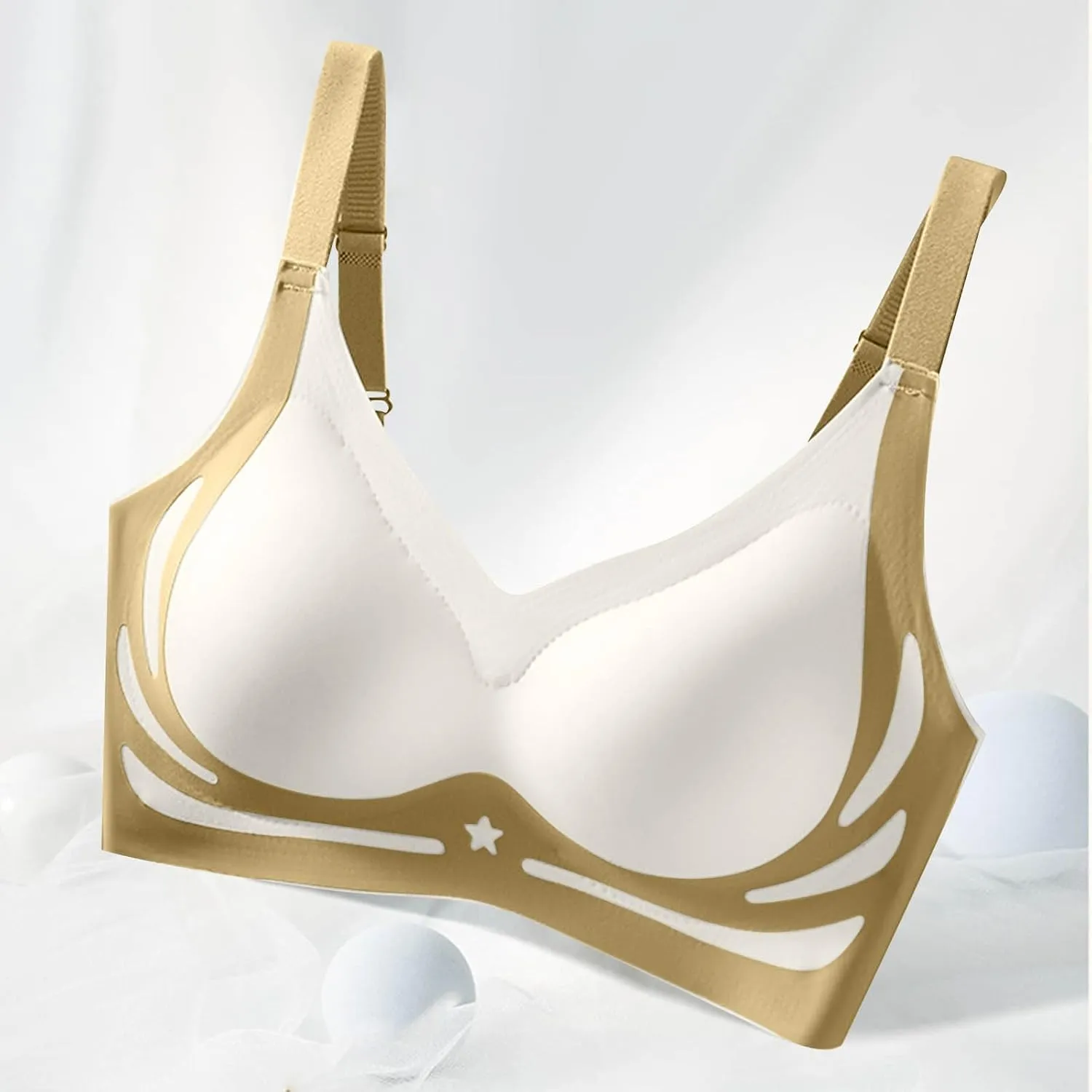 2025 Seamless Wireless Bra for Women Colorblock Padded Adjustable Strappy Bralette Sexy Sport Comfort Bras