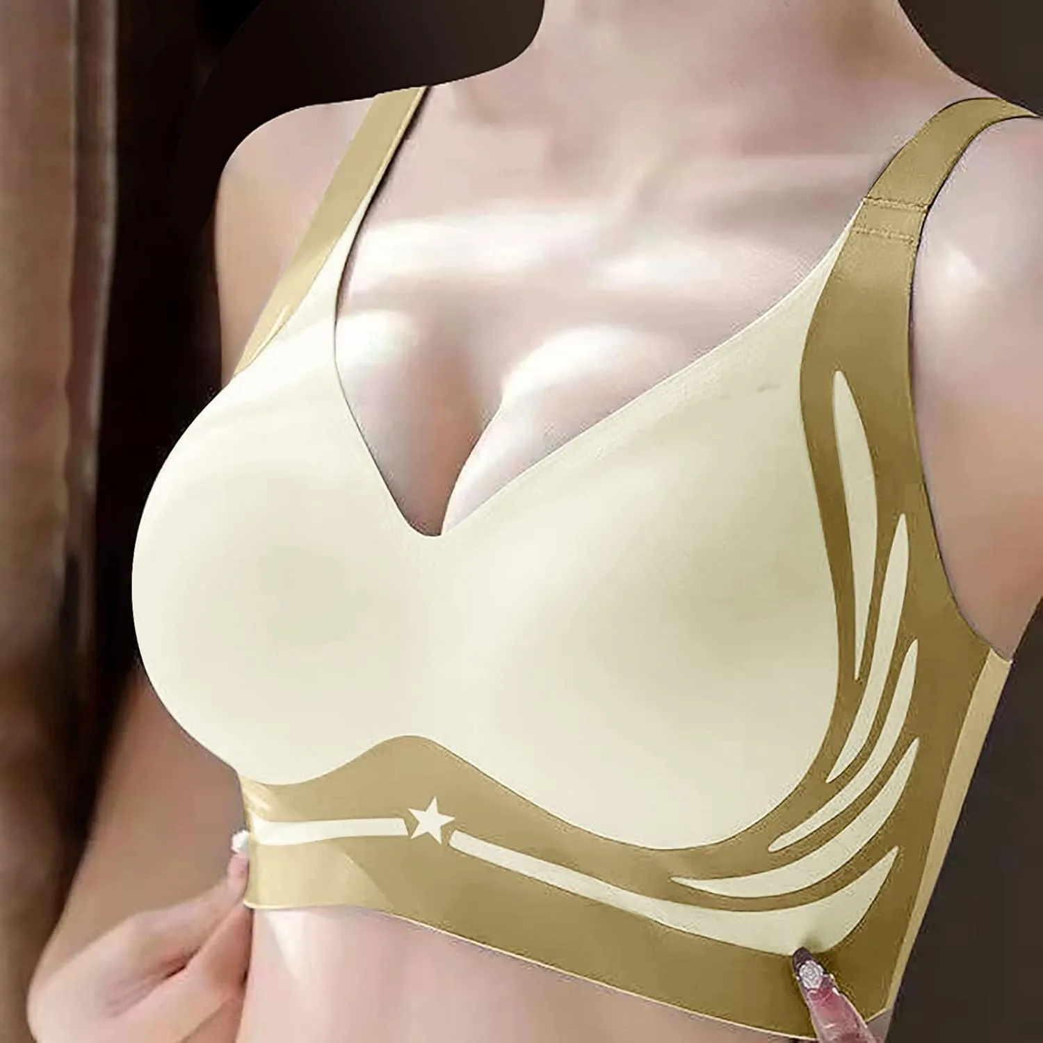 2025 Seamless Wireless Bra for Women Colorblock Padded Adjustable Strappy Bralette Sexy Sport Comfort Bras