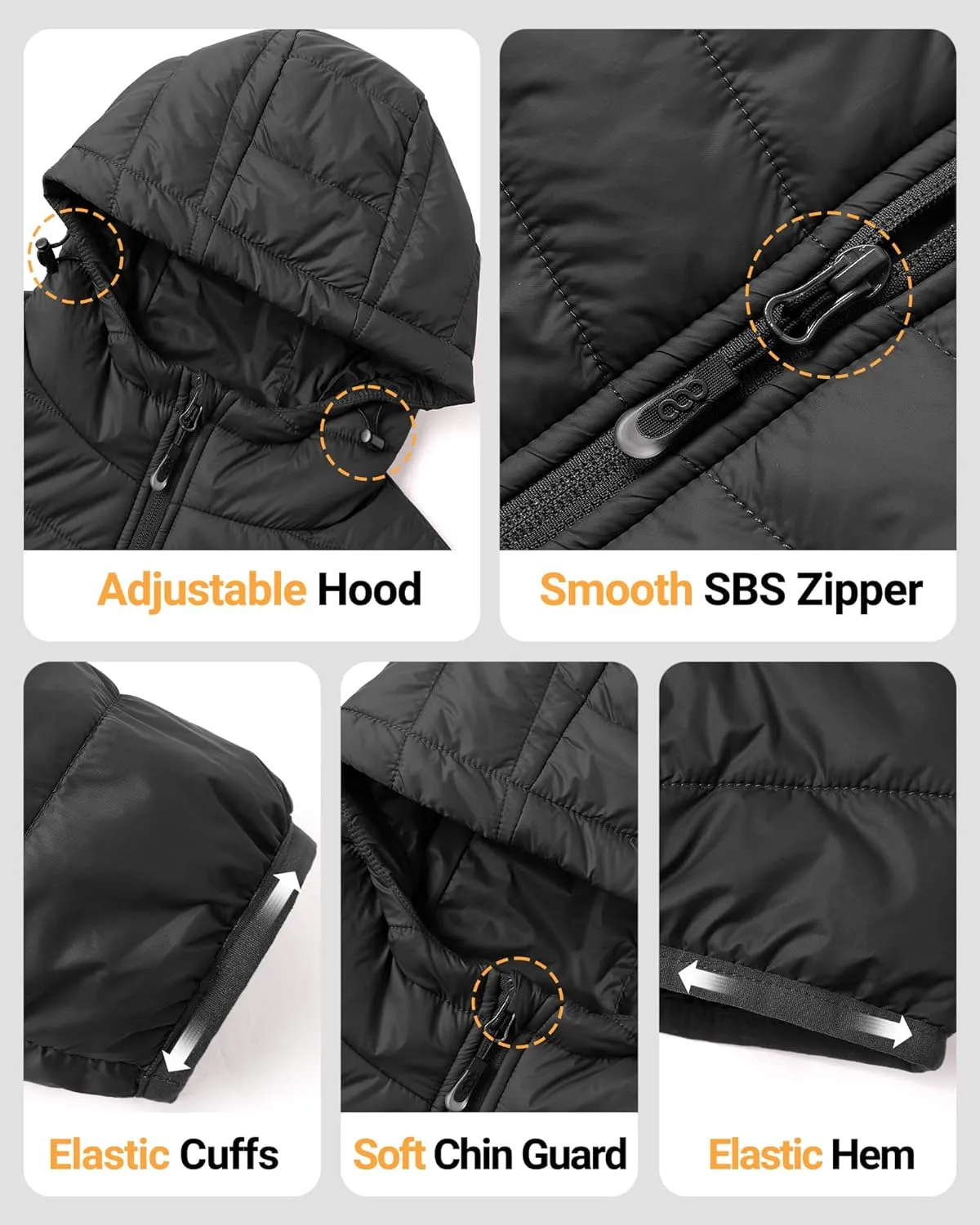 33,000ft Women's Hooded Packable Puffer Jacket Lightweight Warm Puffy Quilted Winter Coat
