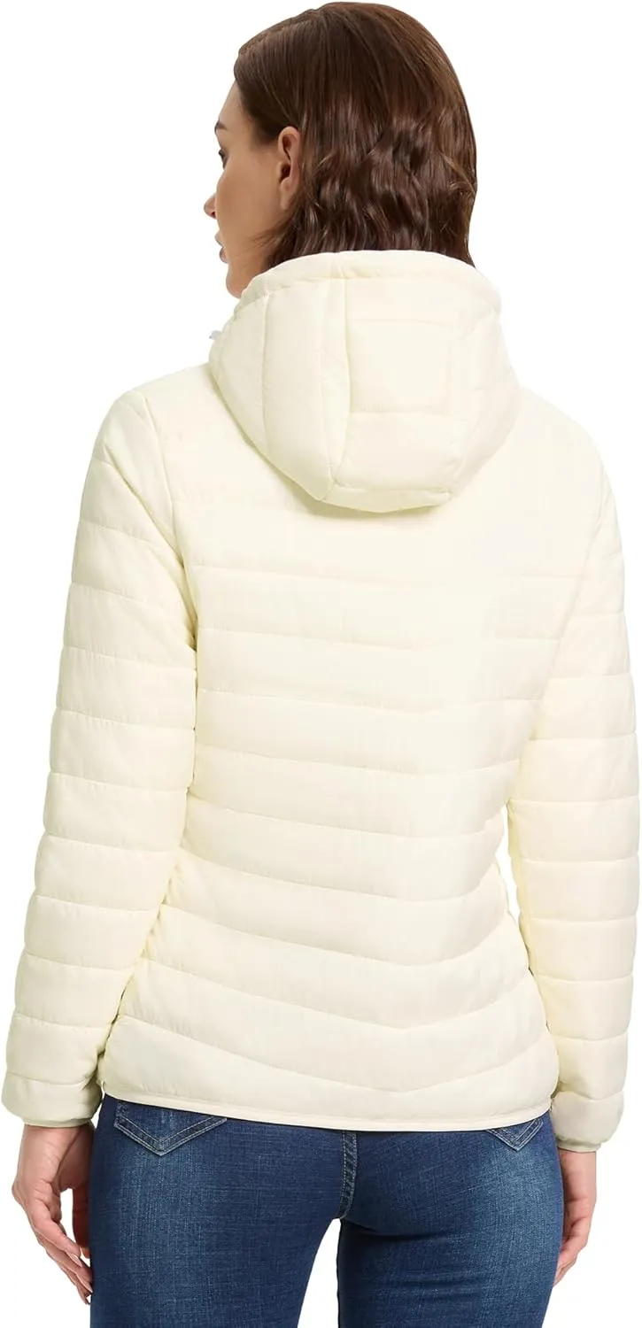 33,000ft Women's Hooded Packable Puffer Jacket Lightweight Warm Puffy Quilted Winter Coat