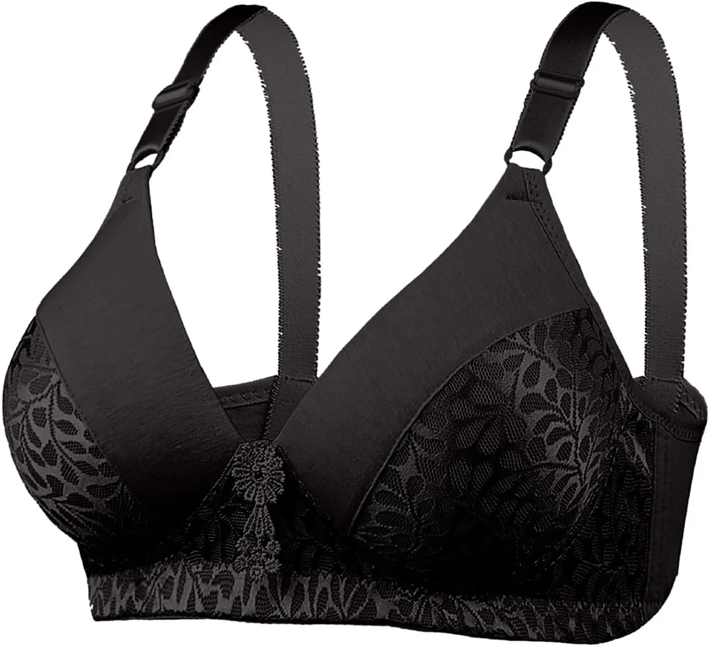 4 Pack Bras for Women's no Underwire Supportive Tshirt Bra Soft Comfy Lace Everyday Bralettes Wireless Underwear Tops