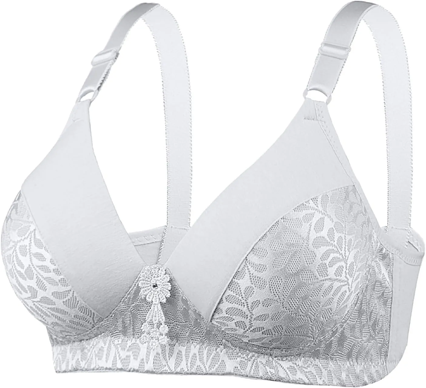 4 Pack Bras for Women's no Underwire Supportive Tshirt Bra Soft Comfy Lace Everyday Bralettes Wireless Underwear Tops