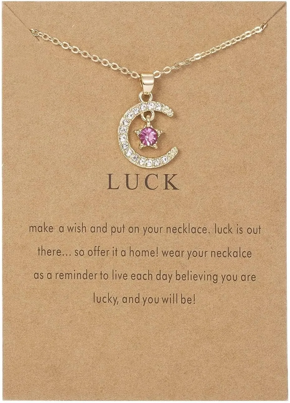 925 Sterling Silver Faith Necklace for Women,Twelve Months Moon Shaped Pendants Chain Xmas Birthday Mothers Day Jewelry Gifts