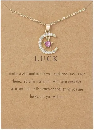 925 Sterling Silver Faith Necklace for Women,Twelve Months Moon Shaped Pendants Chain Xmas Birthday Mothers Day Jewelry Gifts