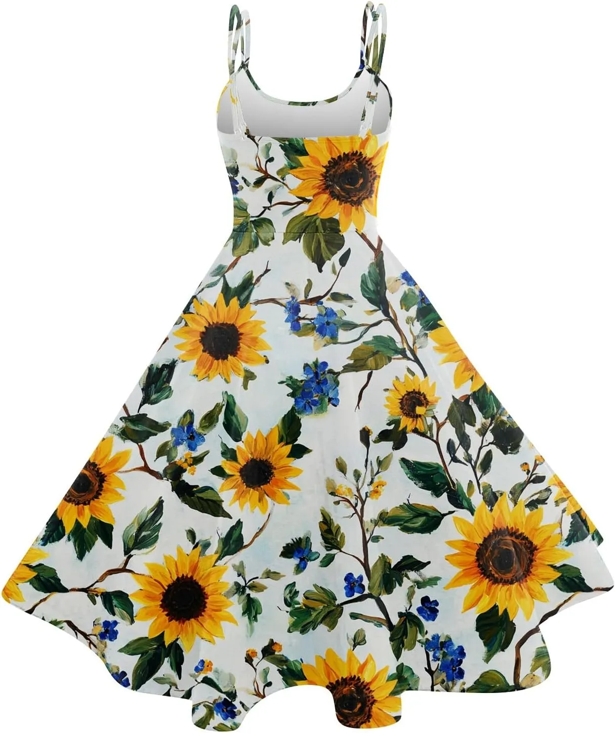 ADHOWBEW Spring Dresses for Women 2025 Trendy Round Neck Sexy Casual Vacation Flowy Plus Size Sleeveless Outfits