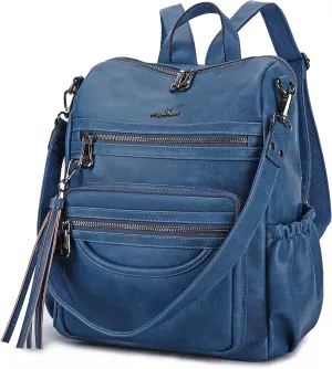 Angel Kiss Women's Backpacks & Purse - PU Leather Zipper Casual Backpacks & Shoulder Bags