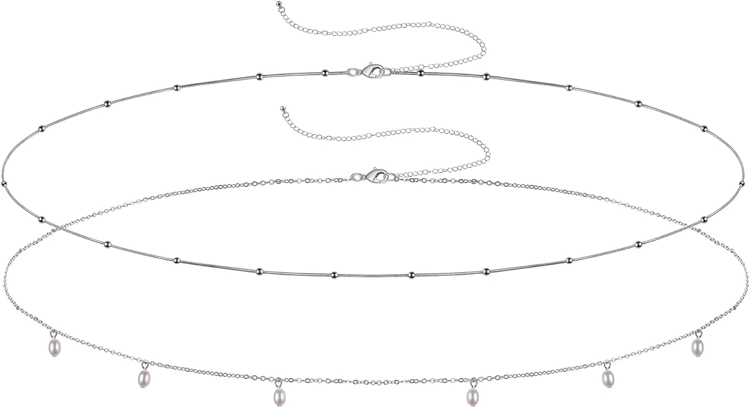 AoedeJ Pearl Body Chains Pearl Waist Chains Layered Waist Chains Summer Beach Jewelry Belly Chains Jewelry For Women Grils