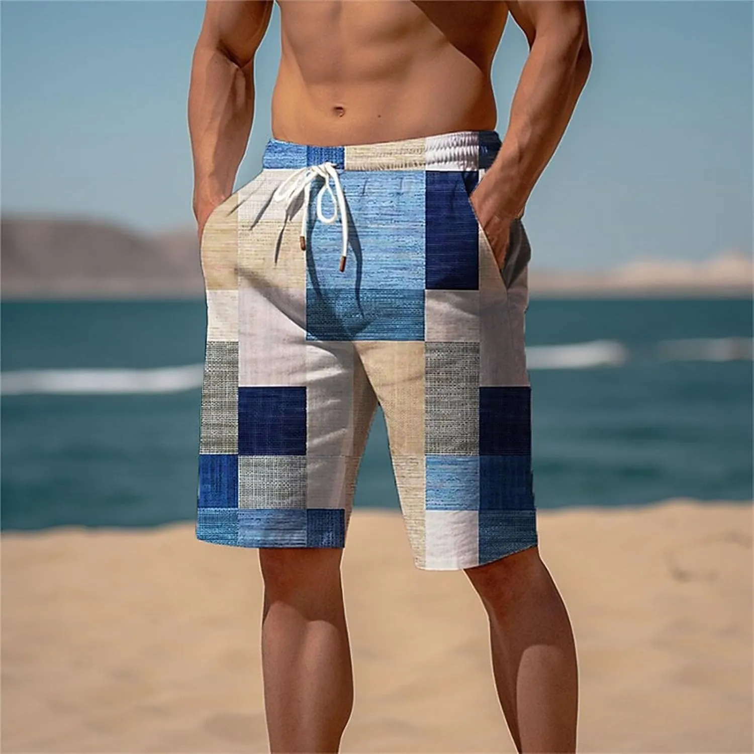 Athletic Shorts Shorts Men's Solid Cotton Summer Fashionable Men's pants Men Linen Shorts Khaki Shorts for Mens