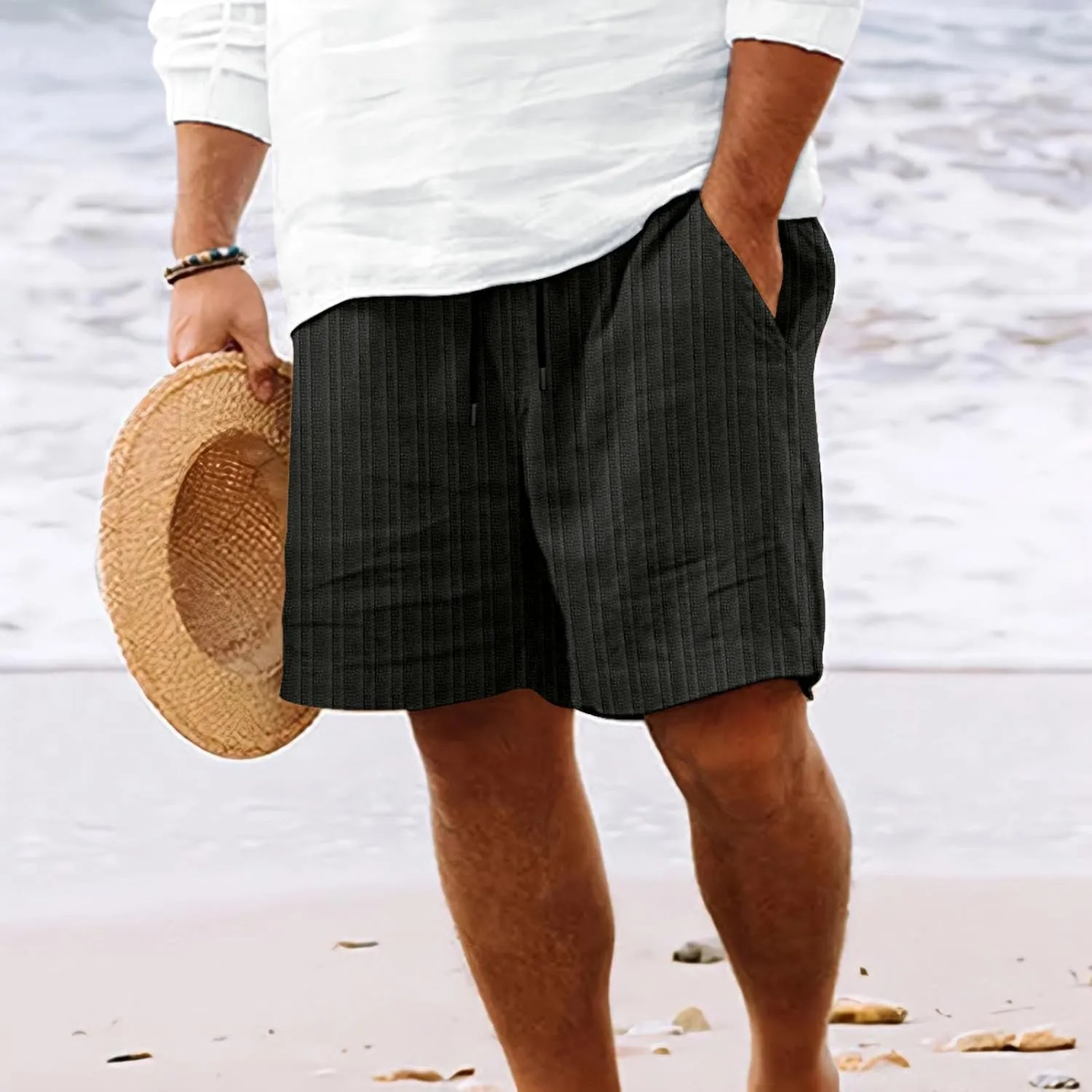 Athletic Shorts Shorts Men's Solid Cotton Summer Fashionable Men's pants Men Linen Shorts Khaki Shorts for Mens