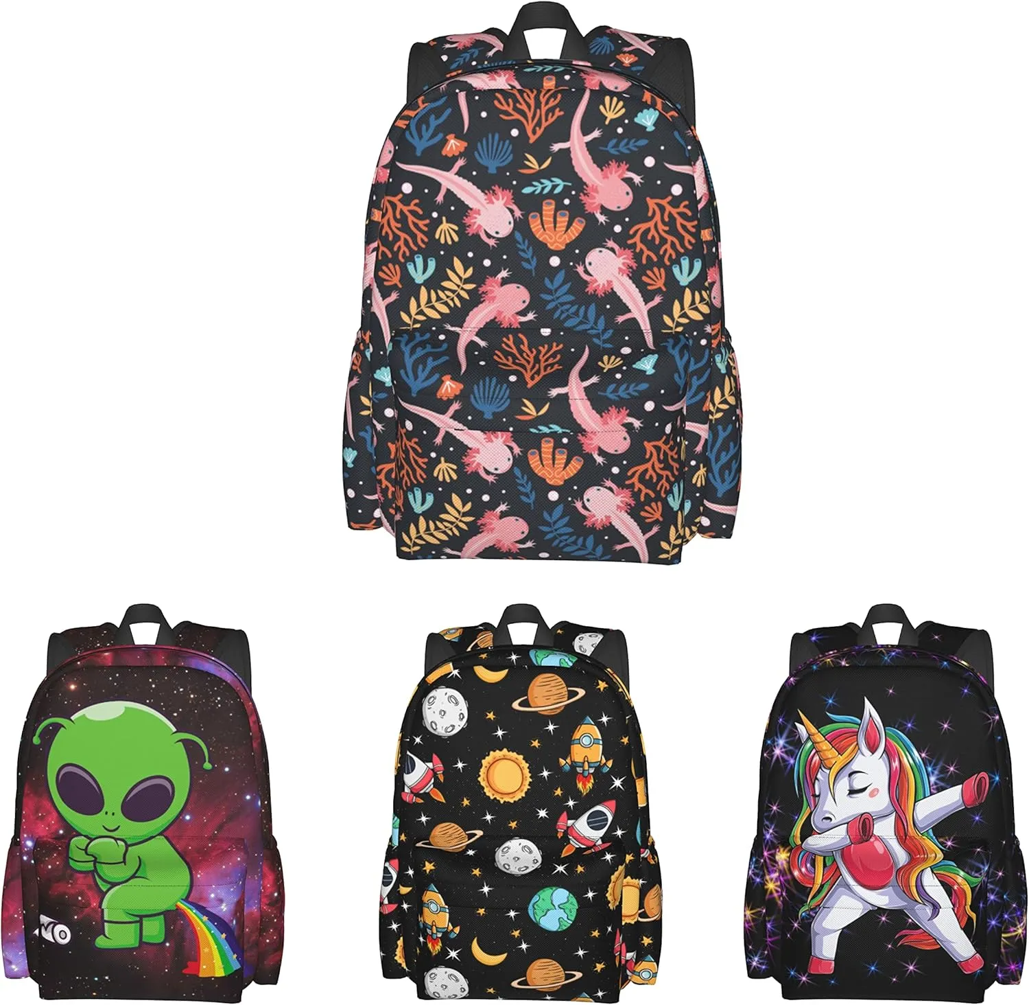 Axolotl Backpack Bookbag Laptop Backpacks Multipurpose Daypack for Boys Girls School Men Women Travel Hiking