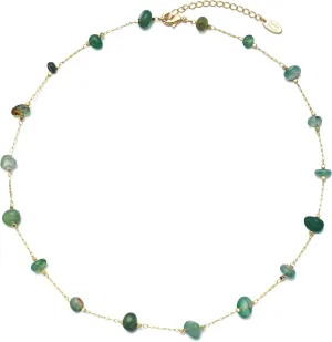 Beaded Choker Necklaces, Handmade Healing Crystal Stone Choker Colorful Bohemian Gemstone Necklaces Gold Summer Beach Choker Necklaces for Women