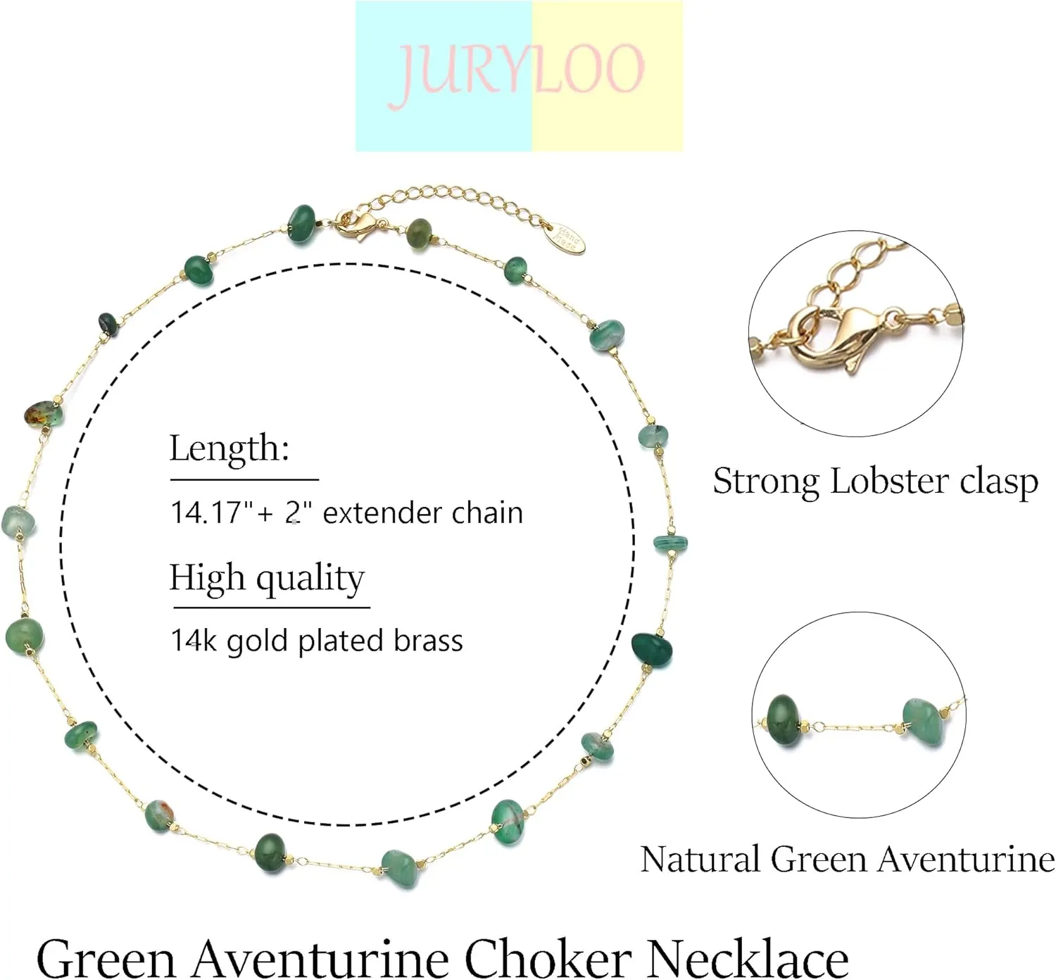 Beaded Choker Necklaces, Handmade Healing Crystal Stone Choker Colorful Bohemian Gemstone Necklaces Gold Summer Beach Choker Necklaces for Women