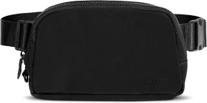 Black Fanny Pack Anti Theft for Women Men Travel, Small Belt Bag, Waist Crossbody Bag with Adjustable Strap, Water-repellent & Lightweight, Stylish Everywhere Bag for Teens Trip, Workout, Unisex