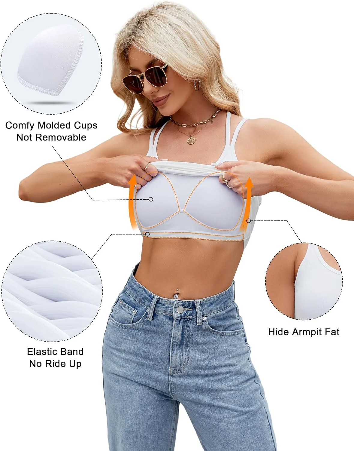 Blooming Jelly Women Ribbed Tank Top with Built in Bra Sleeveless Camisole Tops Y2K Spring Summer Cami 2025