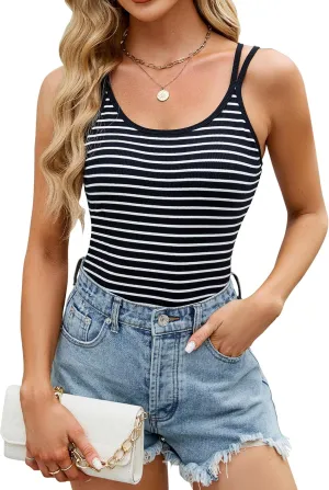 Blooming Jelly Women Ribbed Tank Top with Built in Bra Sleeveless Camisole Tops Y2K Spring Summer Cami 2025