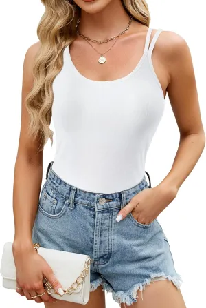 Blooming Jelly Women Ribbed Tank Top with Built in Bra Sleeveless Camisole Tops Y2K Spring Summer Cami 2025
