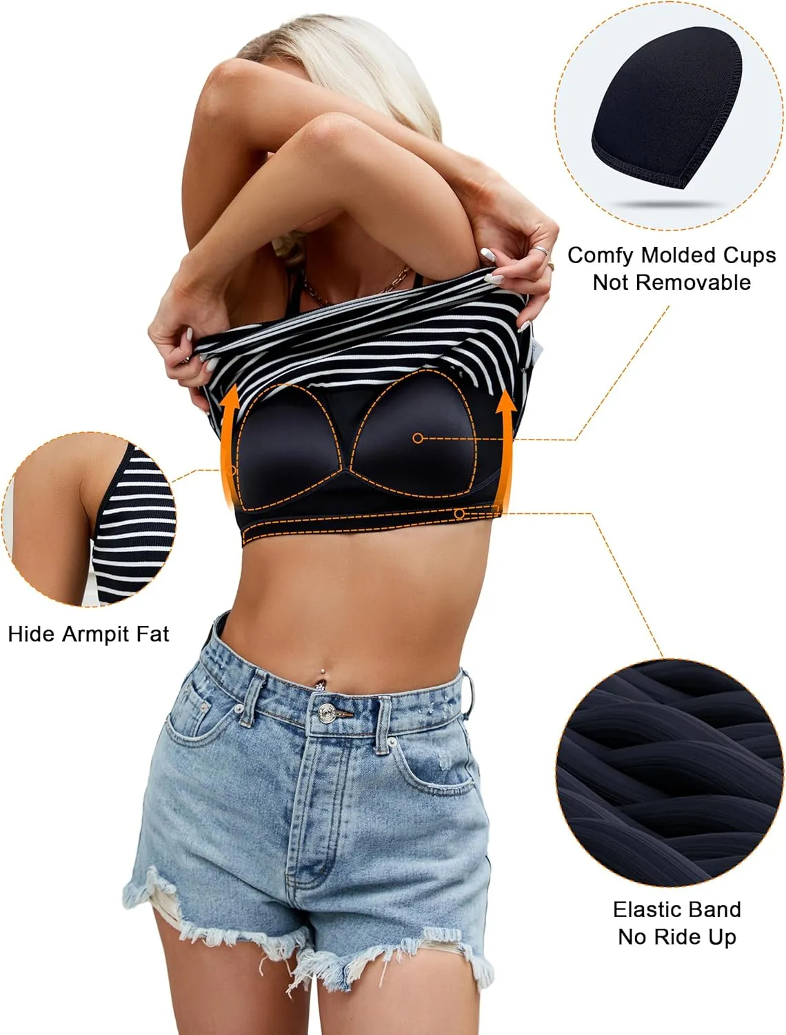 Blooming Jelly Women Ribbed Tank Top with Built in Bra Sleeveless Camisole Tops Y2K Spring Summer Cami 2025
