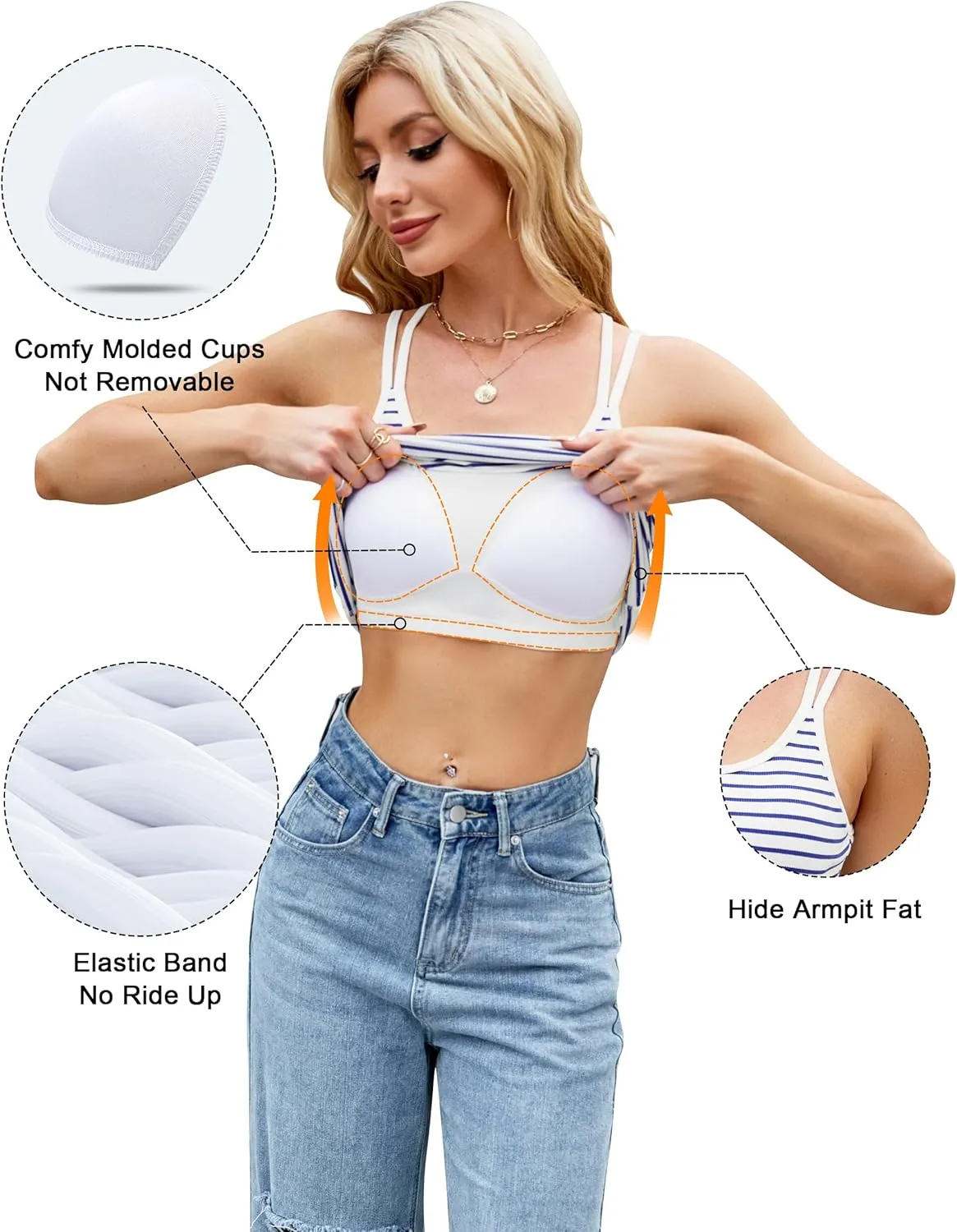 Blooming Jelly Women Ribbed Tank Top with Built in Bra Sleeveless Camisole Tops Y2K Spring Summer Cami 2025