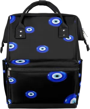 Blue Ball Eye Diaper Bag Tote Large Capacity Waterproof with Adjustable Shoulder Strap and Pram Straps Mommy Bag for Hospital Beach Weekender Travel