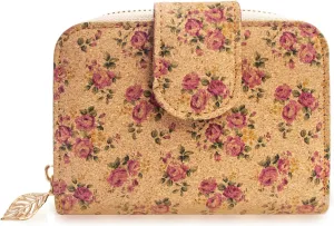 boshiho Vegan Cork Wallet, Womens Purse Slim Zipper Design with Card Holder Coin Pocket Purse Eco-friendly Vegan Gift
