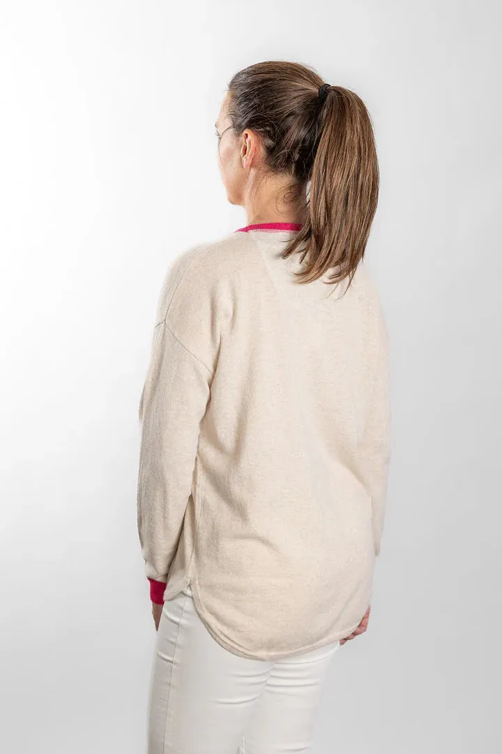 Bow & Arrow - Oatmeal Swing w/ Pink Contrast