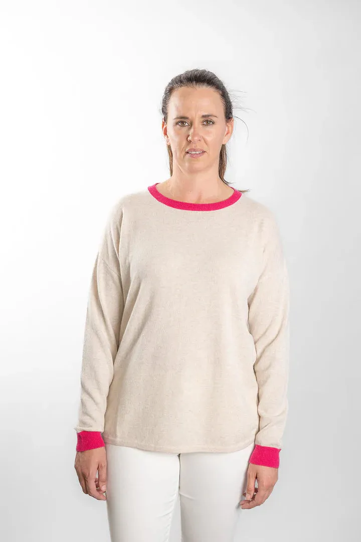 Bow & Arrow - Oatmeal Swing w/ Pink Contrast