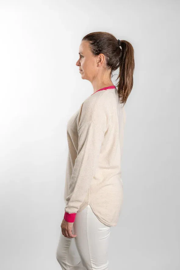 Bow & Arrow - Oatmeal Swing w/ Pink Contrast