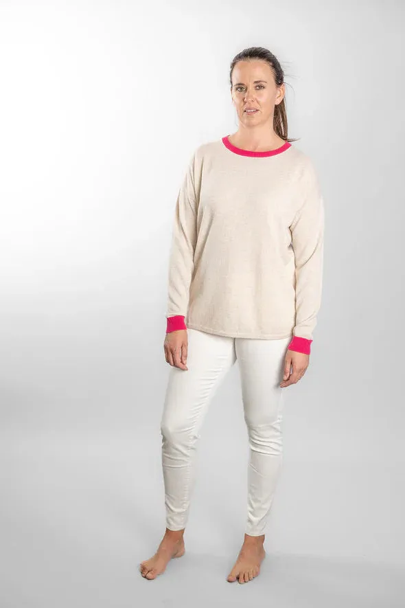 Bow & Arrow - Oatmeal Swing w/ Pink Contrast