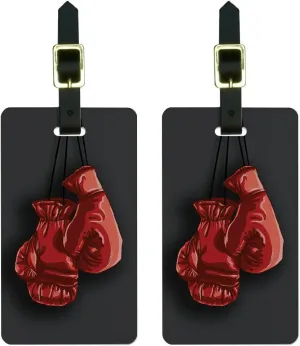 Boxing Gloves - Boxer Luggage Tags Suitcase Carry-On ID Set of 2