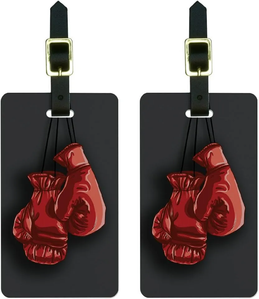 Boxing Gloves - Boxer Luggage Tags Suitcase Carry-On ID Set of 2