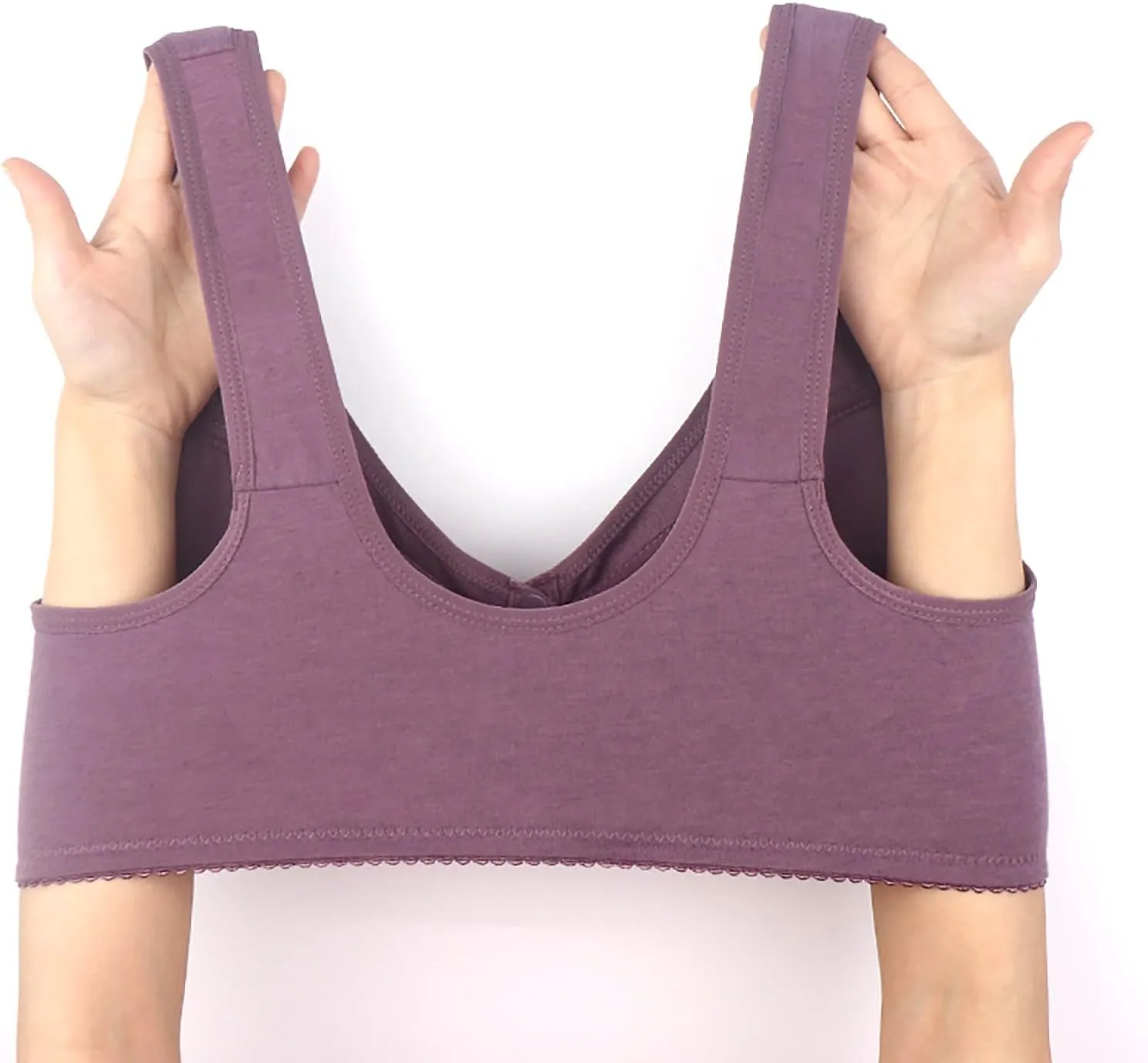 Bras for Older Women Push up Breathable Front Snap Closure Bras Full Support No Underwire Plus Size Everyday Bra