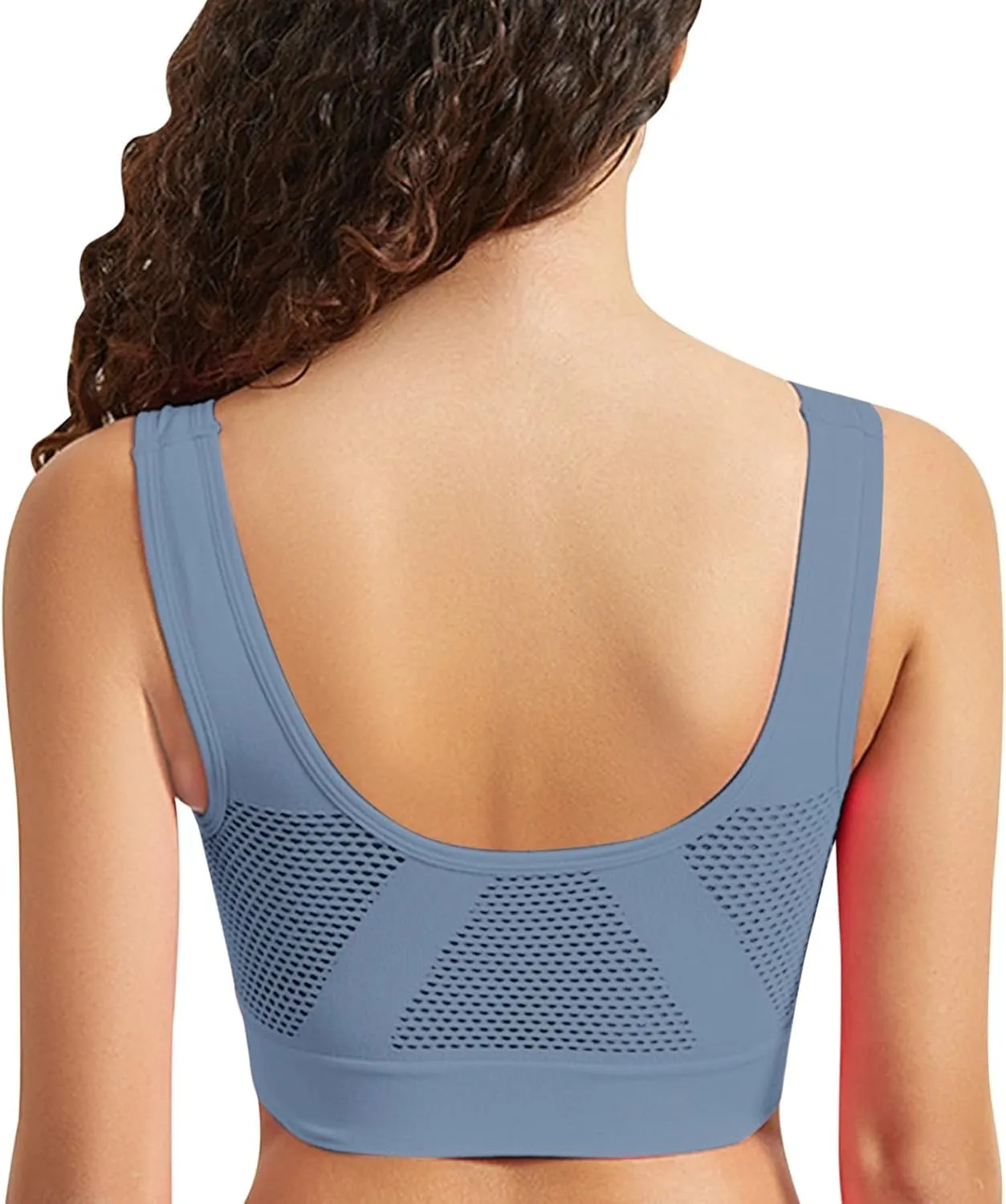 Breathable Anti-Sagging Breasts Sports Bras for Women Cooling Lift-Up Mesh Bras High Support Plus Size Comfort Wireless Bras