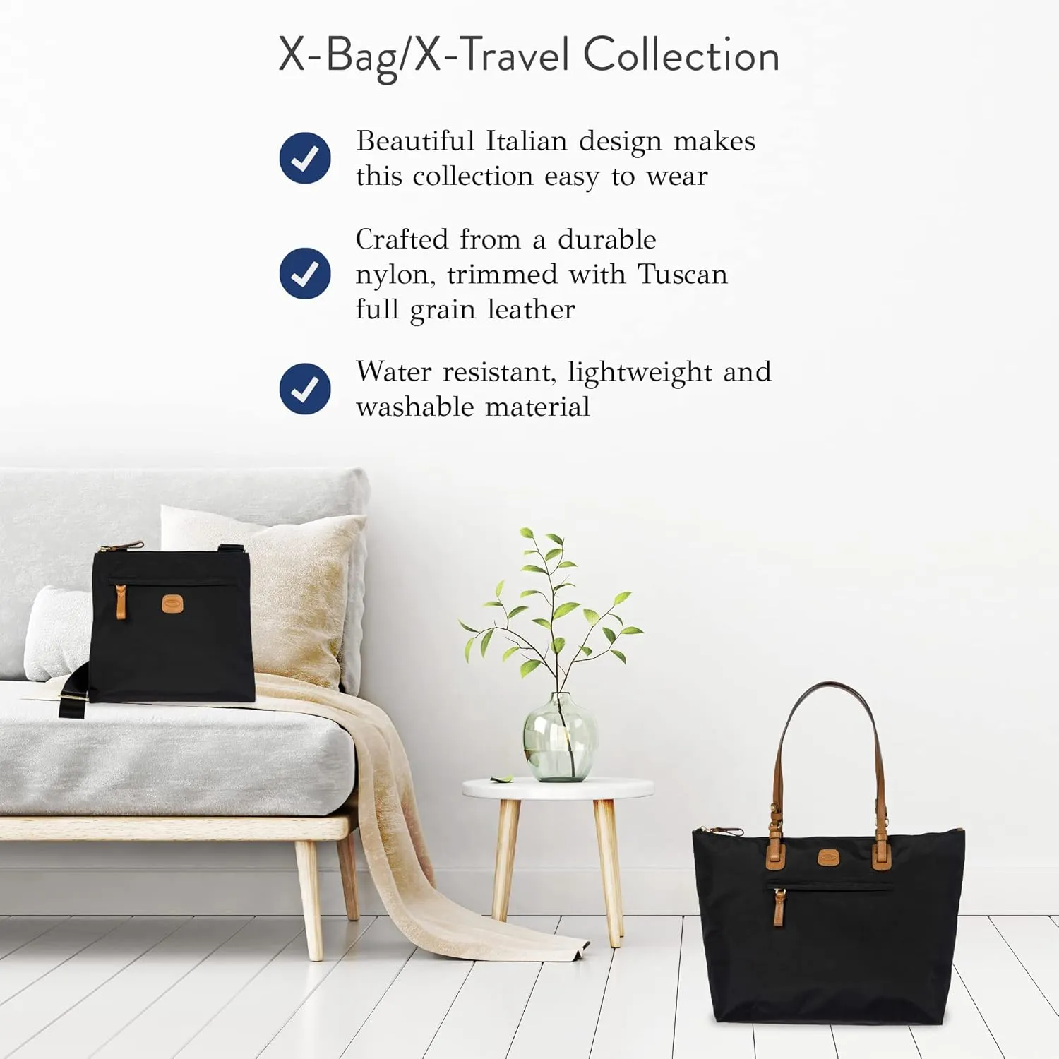 Bric's Sportina X-Bag - Large Tote Bag - 3-Way Shopper Shoulder Bag - X-Collection Designer Handbag for Travel and Work