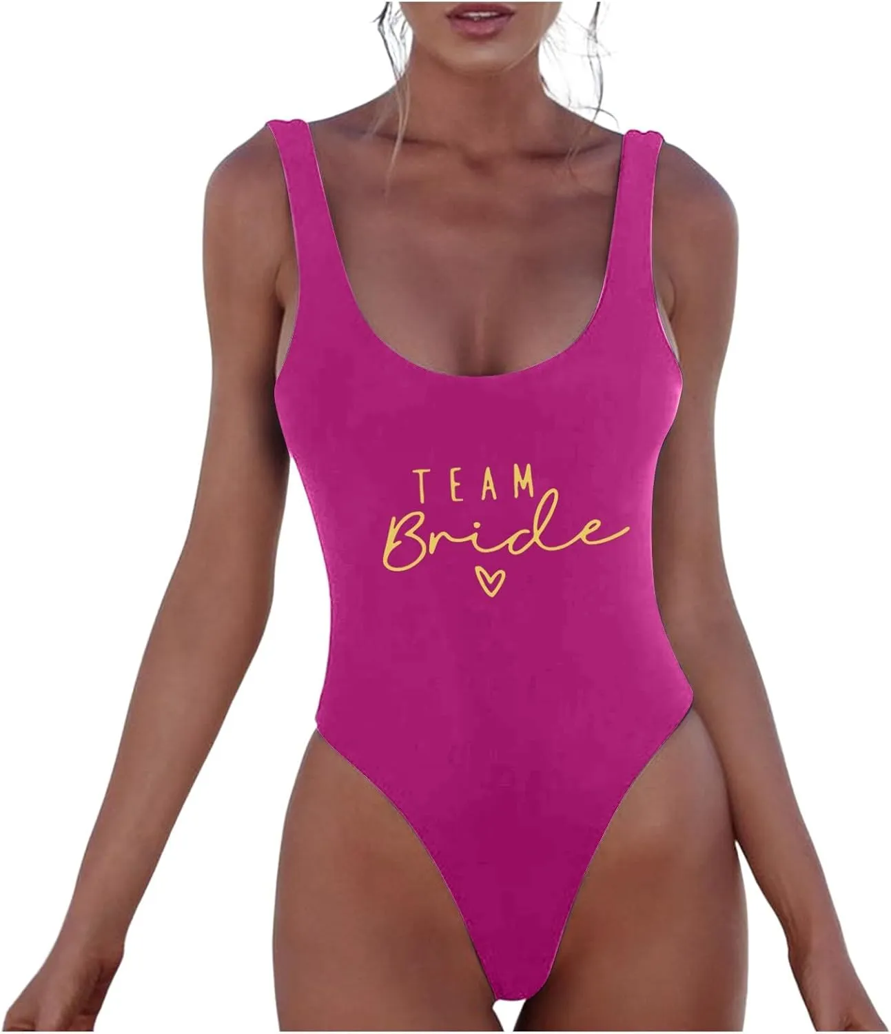 Bride One Piece Swimsuits Women Bridesmaid Bridal Swimwear Sexy Backless Bachelorette Party Bathing Suits Summer Vacation