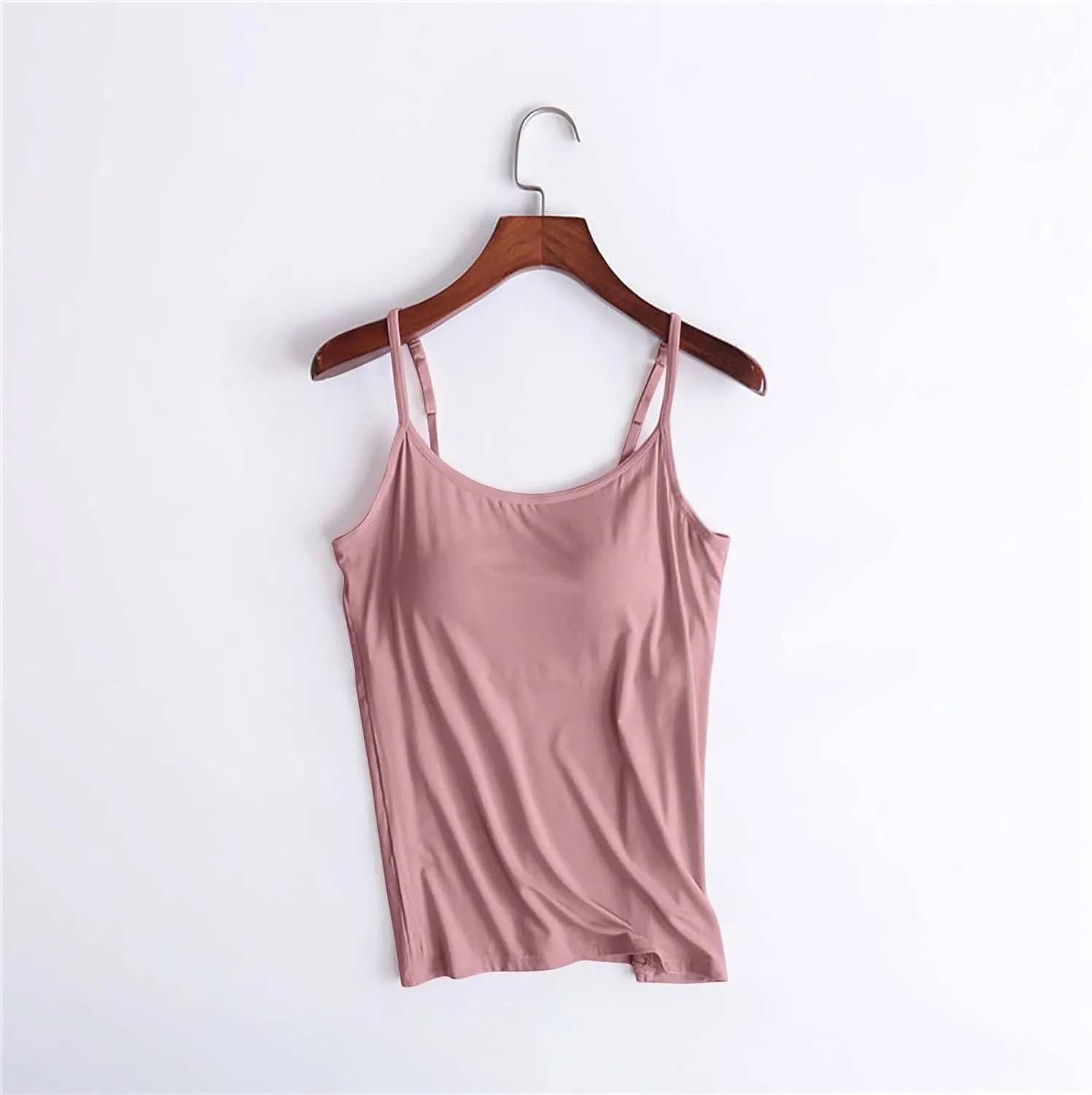 Built in Bra Tank Tops for Women 2024 Summer Casual, Padded Adjustable Spaghetti Strap Womens Camisole Tops