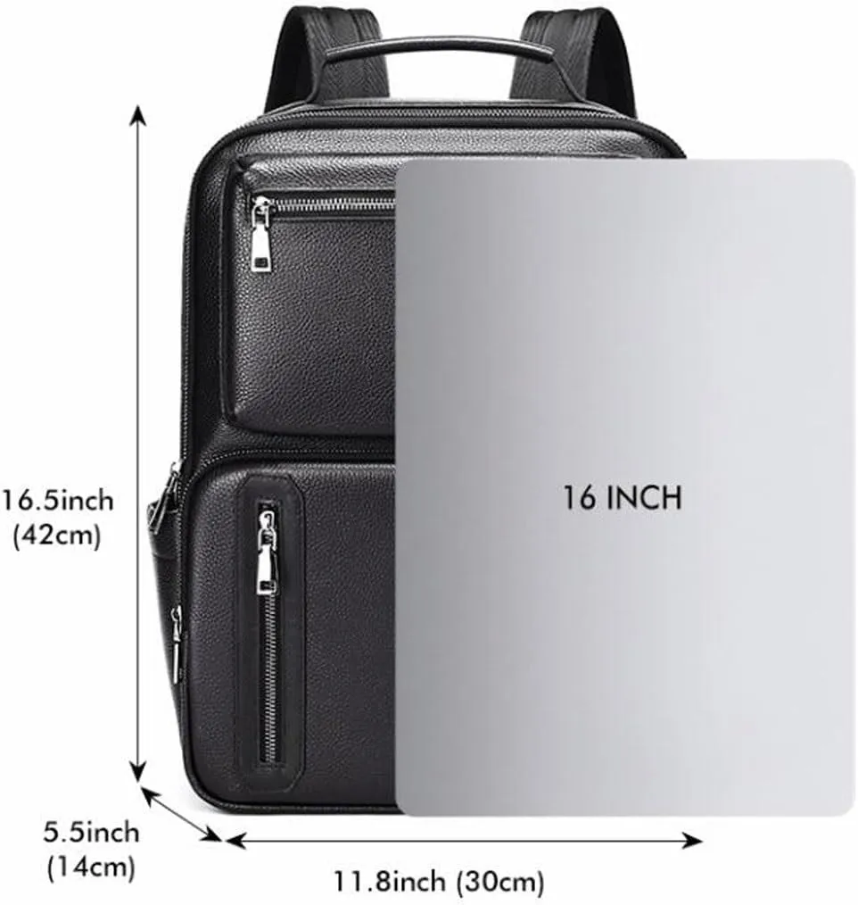 Business Backpacks Mens Genuine Leather Briefcases Computers Bags Laptop Bags Casual Daypack Travel Bags