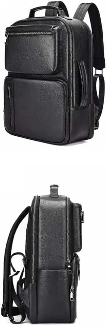 Business Backpacks Mens Genuine Leather Briefcases Computers Bags Laptop Bags Casual Daypack Travel Bags