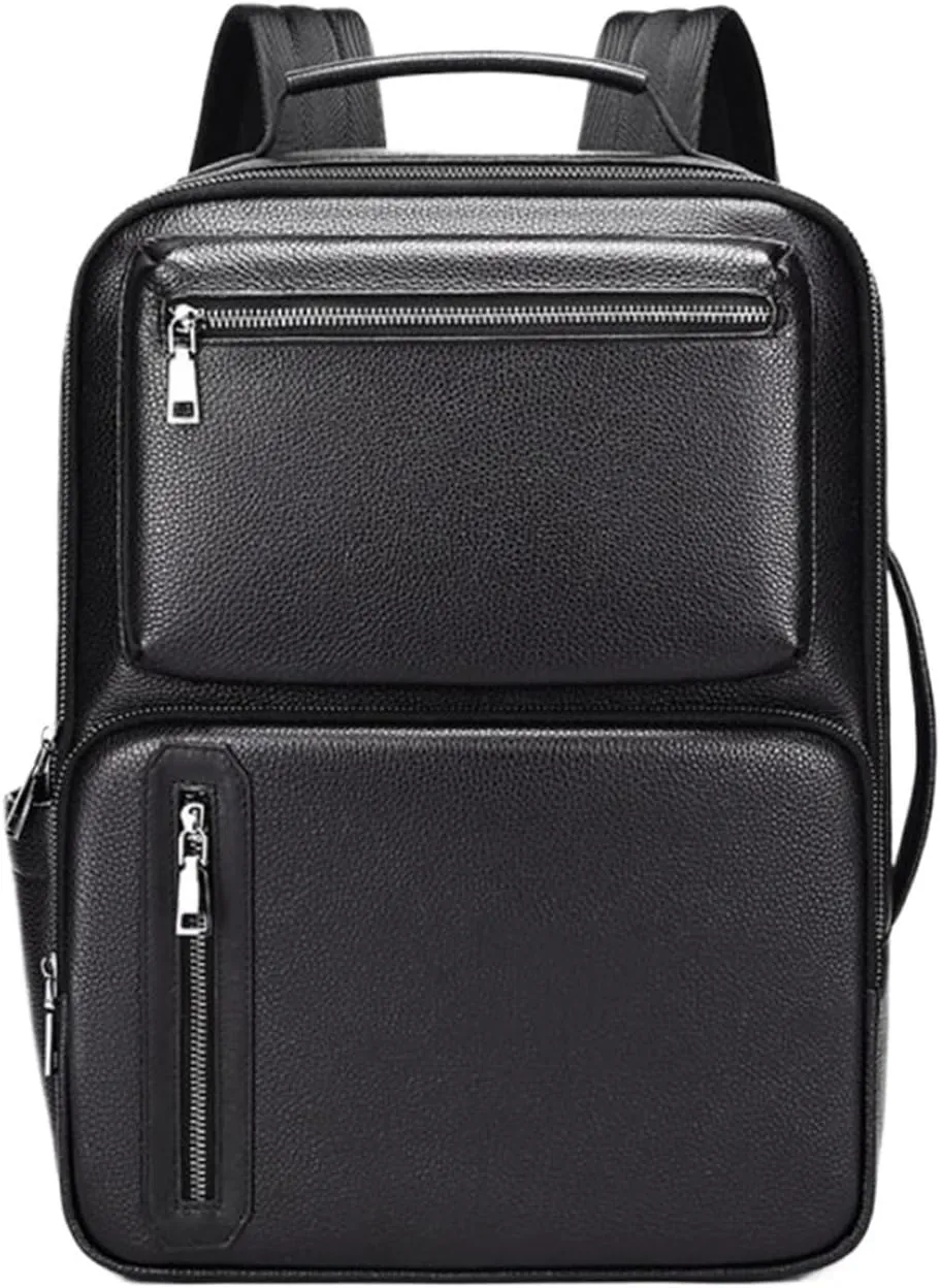 Business Backpacks Mens Genuine Leather Briefcases Computers Bags Laptop Bags Casual Daypack Travel Bags