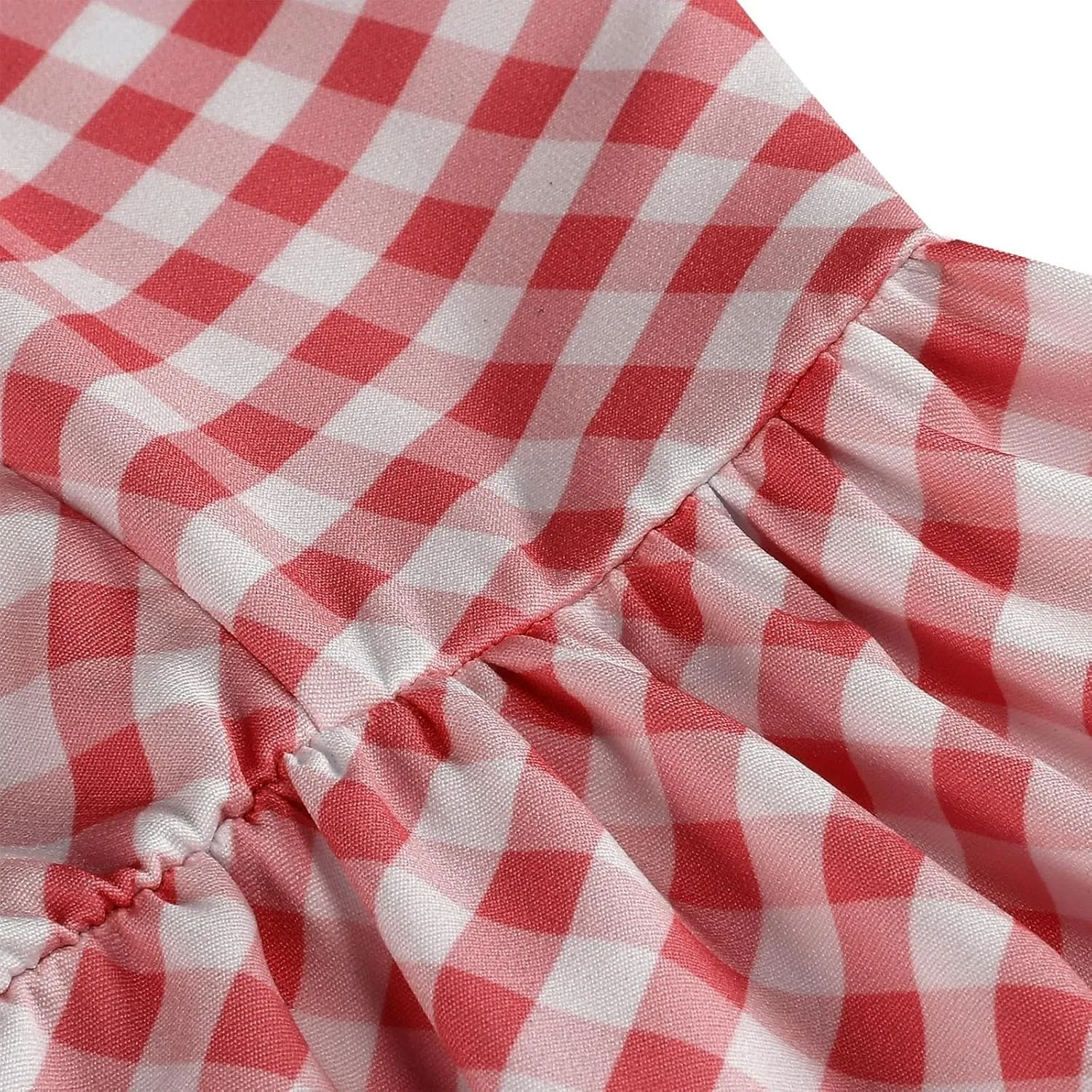 Button Front CheckeDress for Women V Neck Sleeveless A Line Summer Vacation Beachwear 2025 Casual Day Out