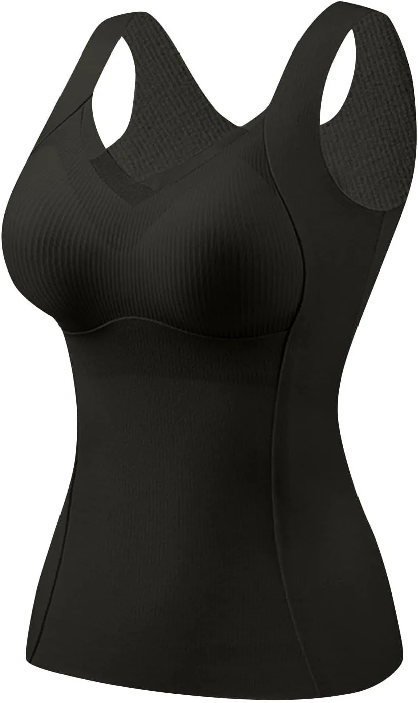 Cami Shaper for Women Tummy Control Built in Bra Camisole Seamless Compression Tank Top 2025 Shapewear Body Shaper