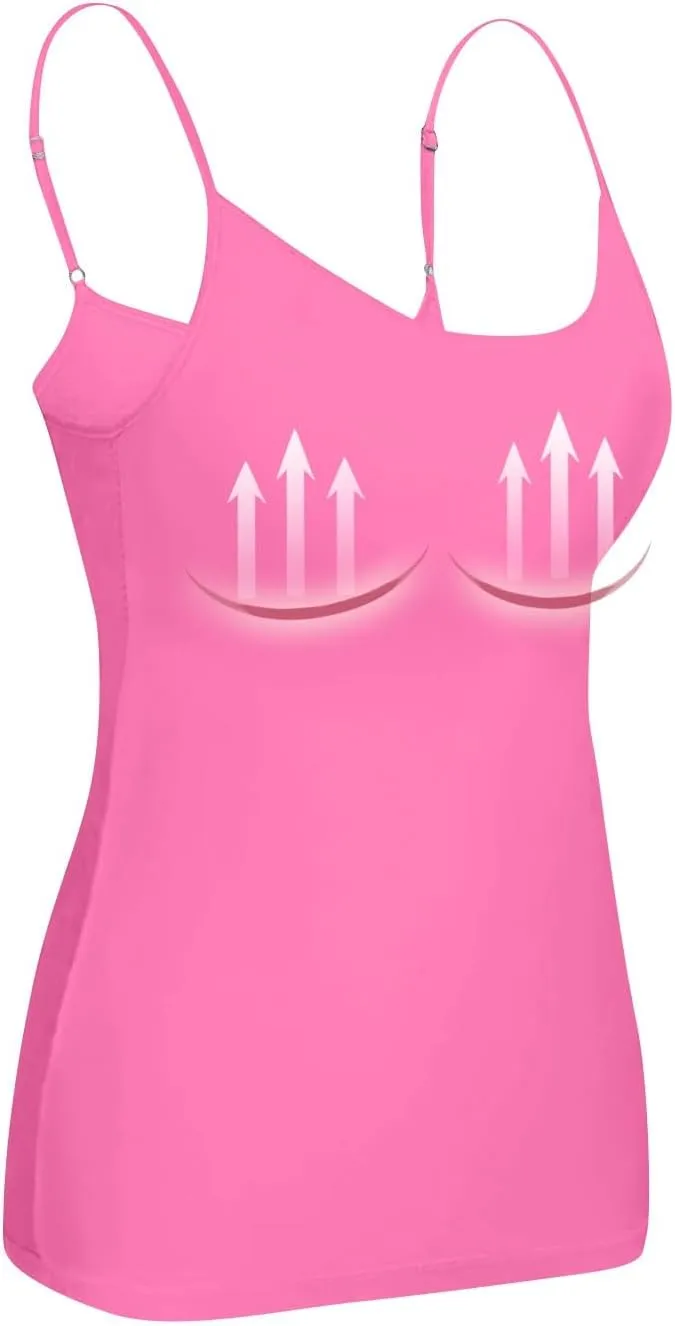 Camisole Tops for Women Built in Bra Spaghetti Strap Workout Yoga Shirts Basic Padded Tank Tops 2025 Summer Clothes