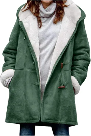 Cardigans for Women Plus Size Loose Fit Fashion Solid Color Jacket Sherpa Lined Fuzzy Fleece Hooded Trench Soft Coats