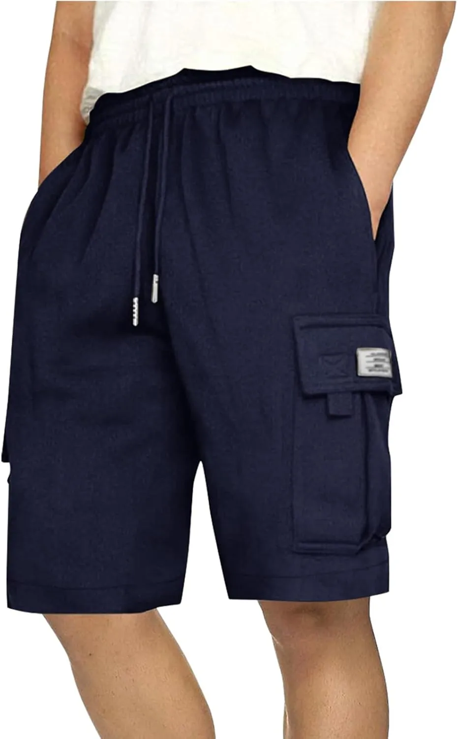 Cargo Shorts for Men Lightweight Multi Pockets Hiking Shorts Elastic Waist Workout Shorts Classic-Fit Athletic Shorts