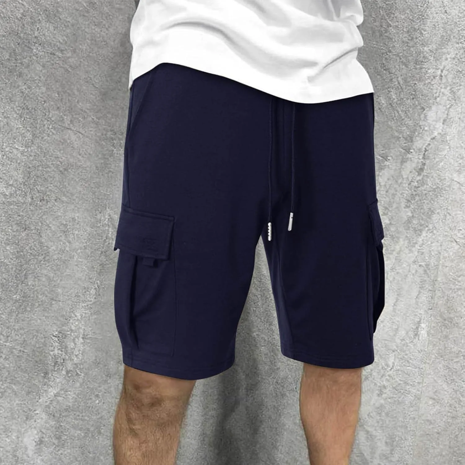 Cargo Shorts for Men Lightweight Multi Pockets Hiking Shorts Elastic Waist Workout Shorts Classic-Fit Athletic Shorts