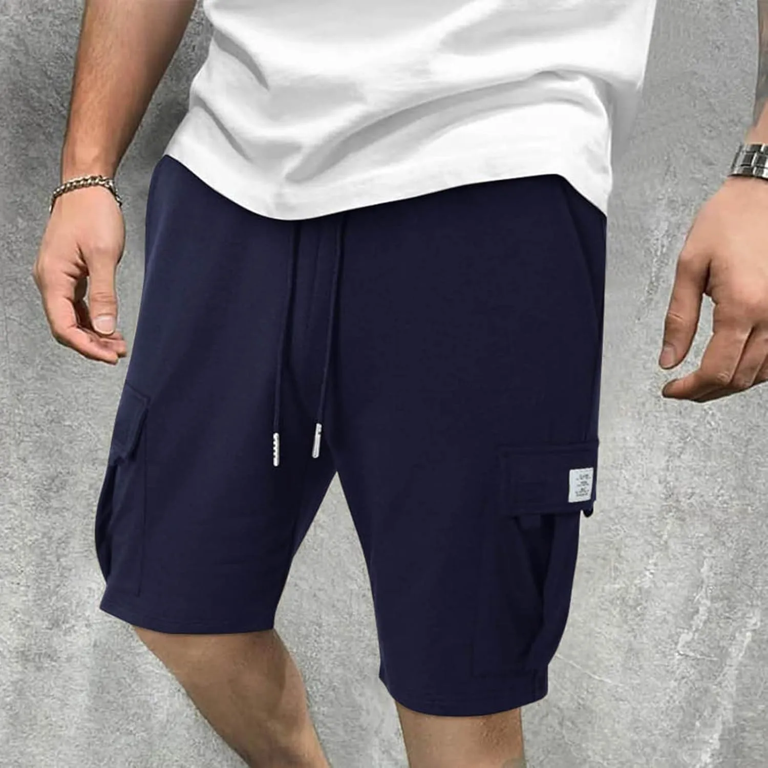 Cargo Shorts for Men Lightweight Multi Pockets Hiking Shorts Elastic Waist Workout Shorts Classic-Fit Athletic Shorts