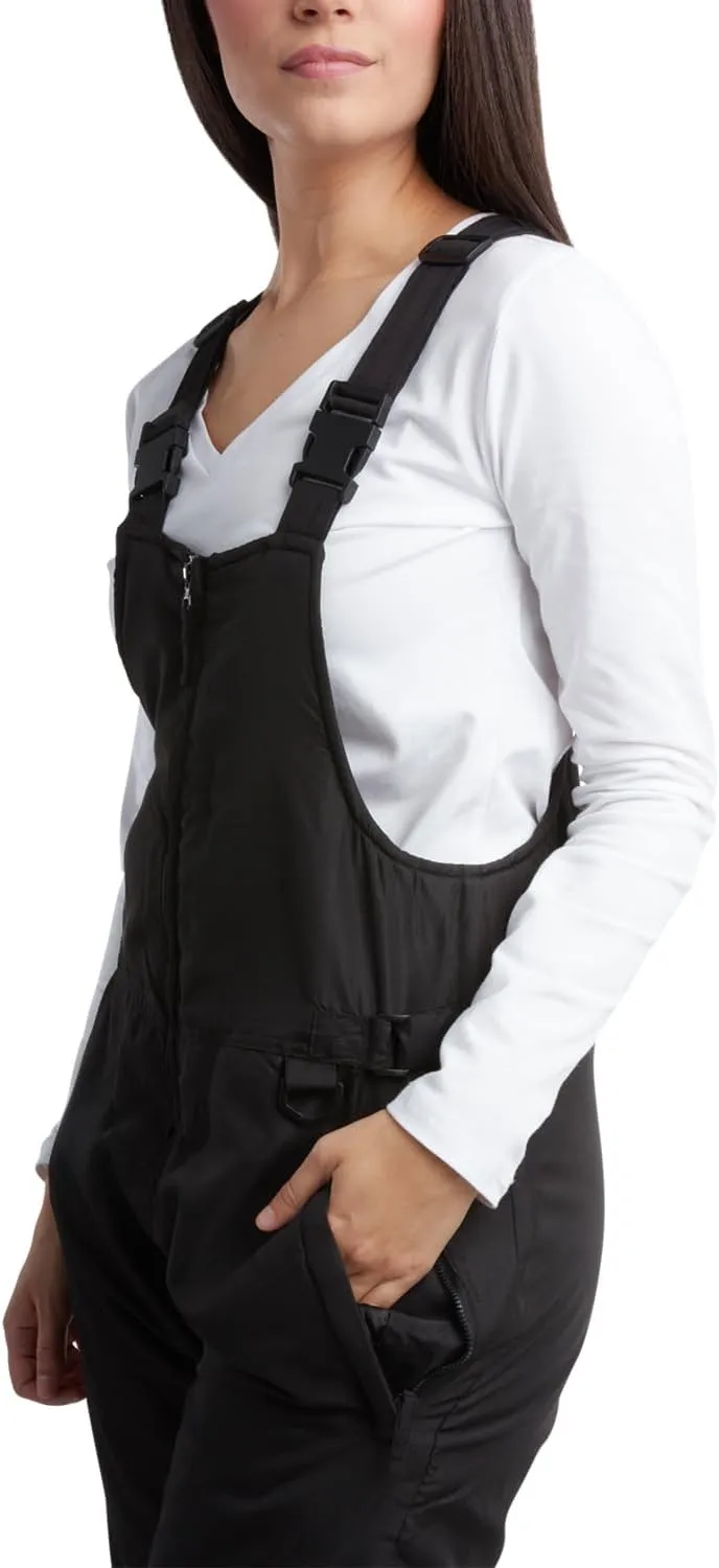 Cherokee Women's Insulated Snow Bib - Water Resistant Ski Overall Pants (S-3XL)