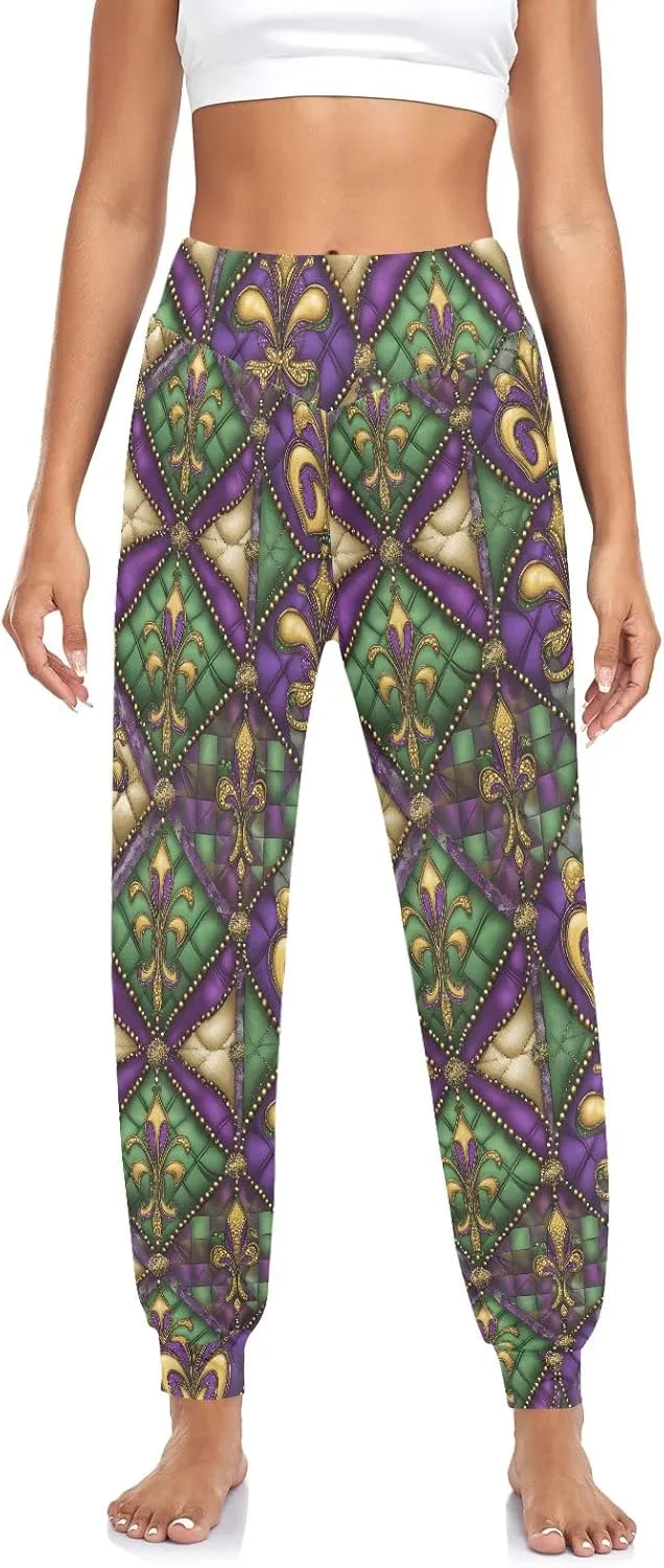 CHIFIGNO Women's Harem Pants Athletic Pants Harem Pants Women High Waist Yoga Pants